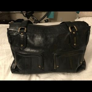 Black leather bag